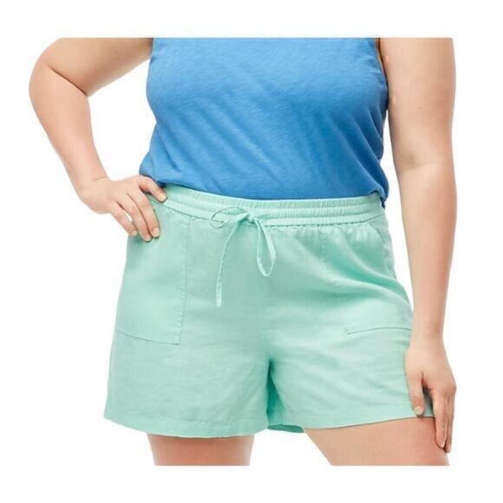 J.Crew Factory Linen-blend drawstring short in Sunwashed Mint BY442 size 2x NWT